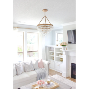 Calypso 6 Light Crystal Teardrop Vibrant Gold Chandelier