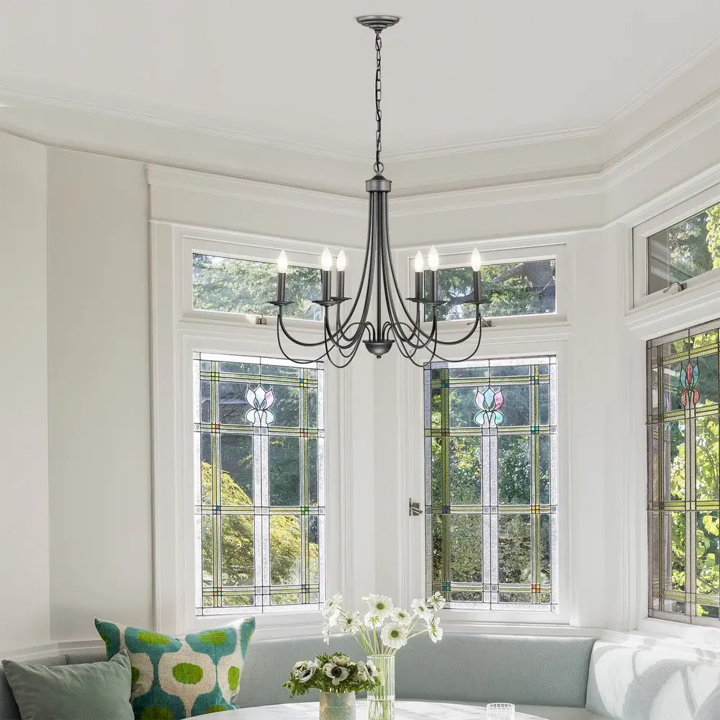 Penella 6-Light Silver Gray Branched Candelabra Chandelier